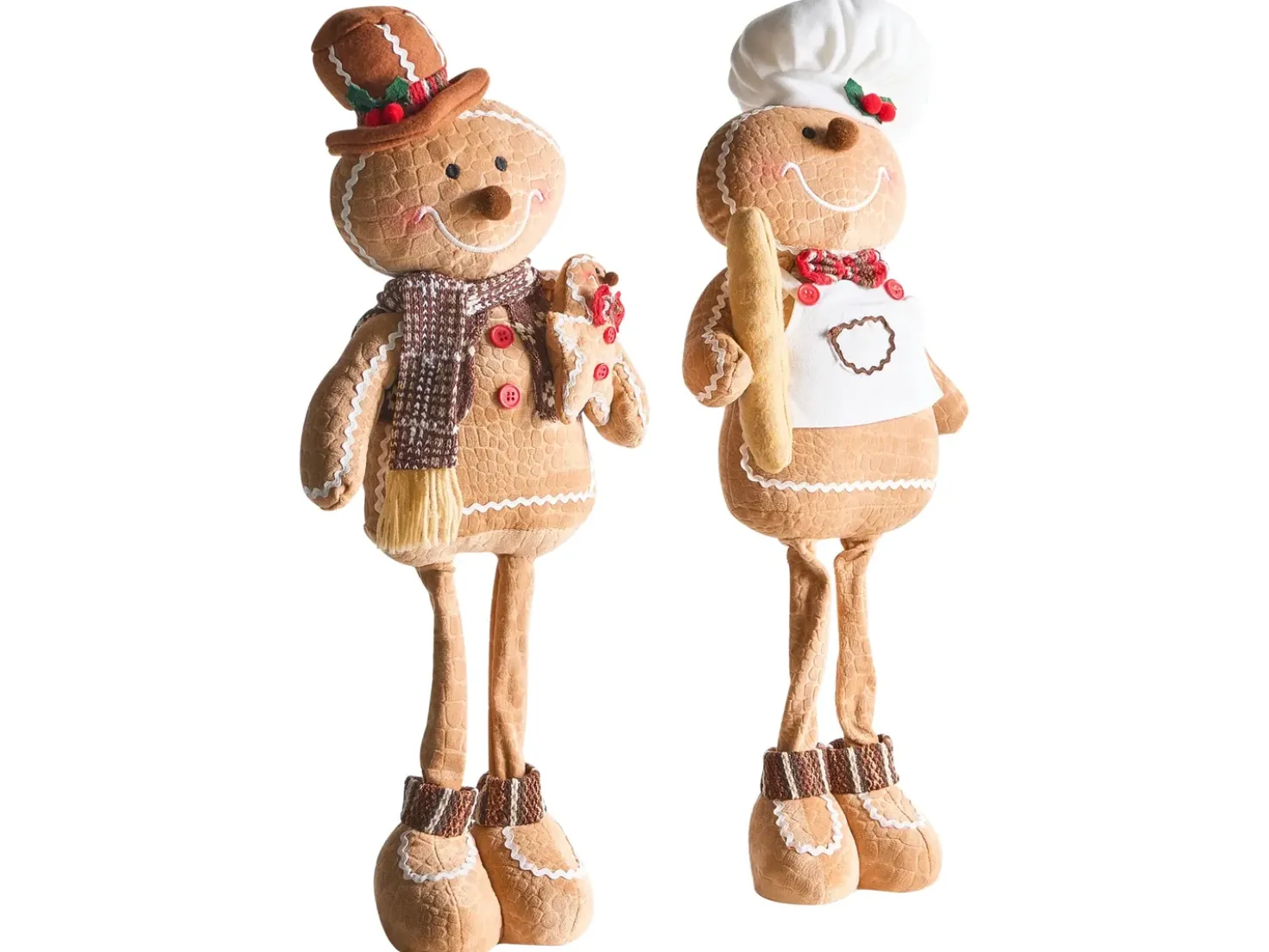 Set di 2 decorazioni natalizie EIKEREN Omino di pan di zenzero 55 cm Marrone