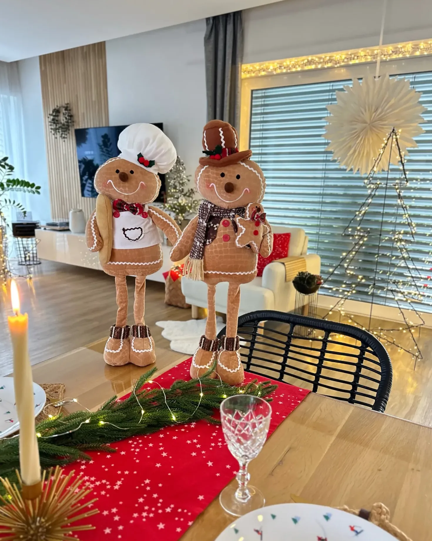 Set di 2 decorazioni natalizie EIKEREN Omino di pan di zenzero 55 cm Marrone