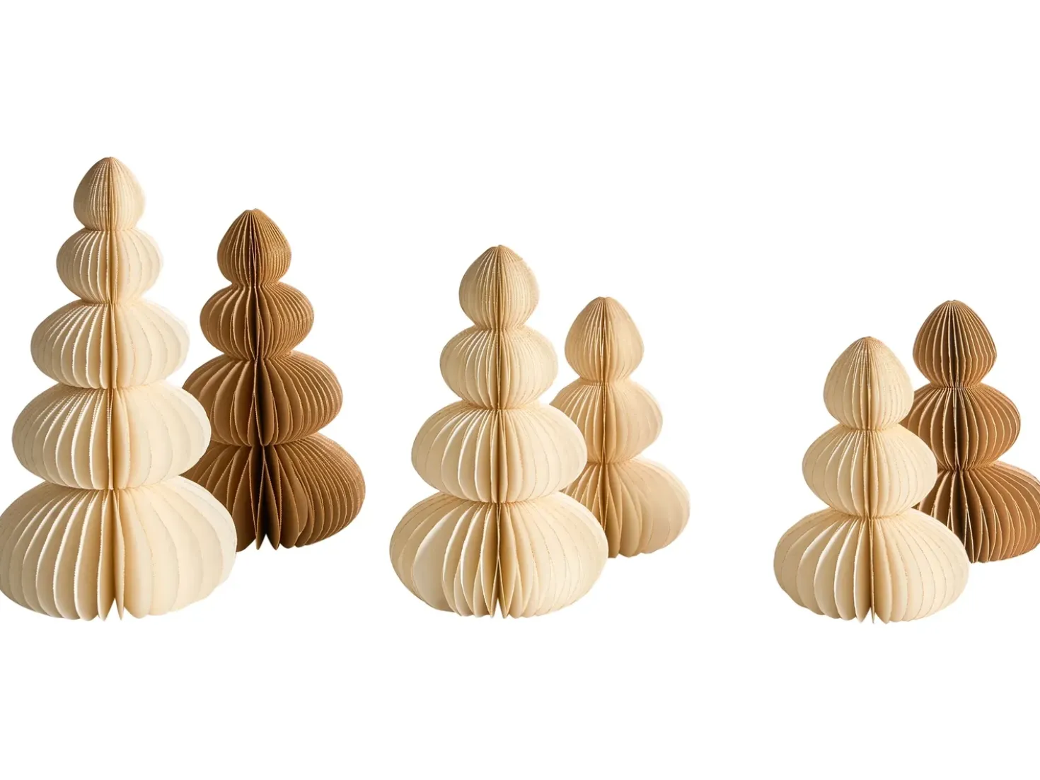 Set di 6 decorazioni natalizie RANELVA Albero di Natale 14/19/25 cm Marrone/Beige