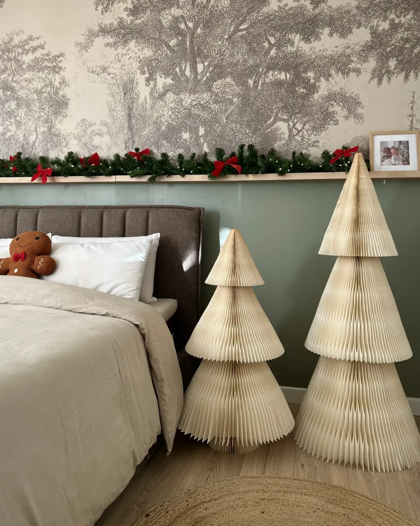 Set di 2 decorazioni natalizie VEFSNA Albero di Natale 90/122 cm Beige