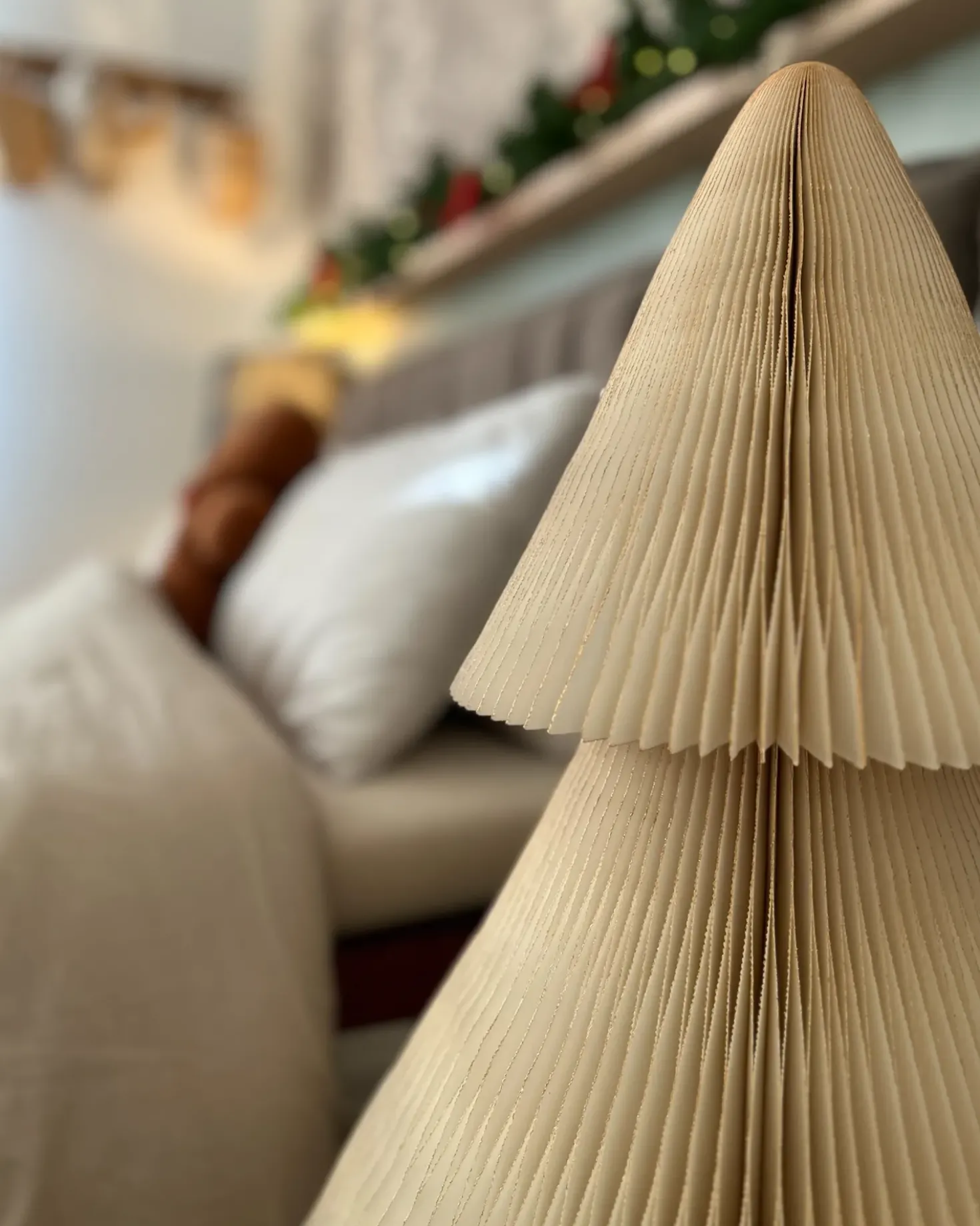 Set di 2 decorazioni natalizie VEFSNA Albero di Natale 90/122 cm Beige