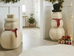 Set di 2 decorazioni natalizie KLARALVEN Pupazzo di neve 90/124 cm Beige