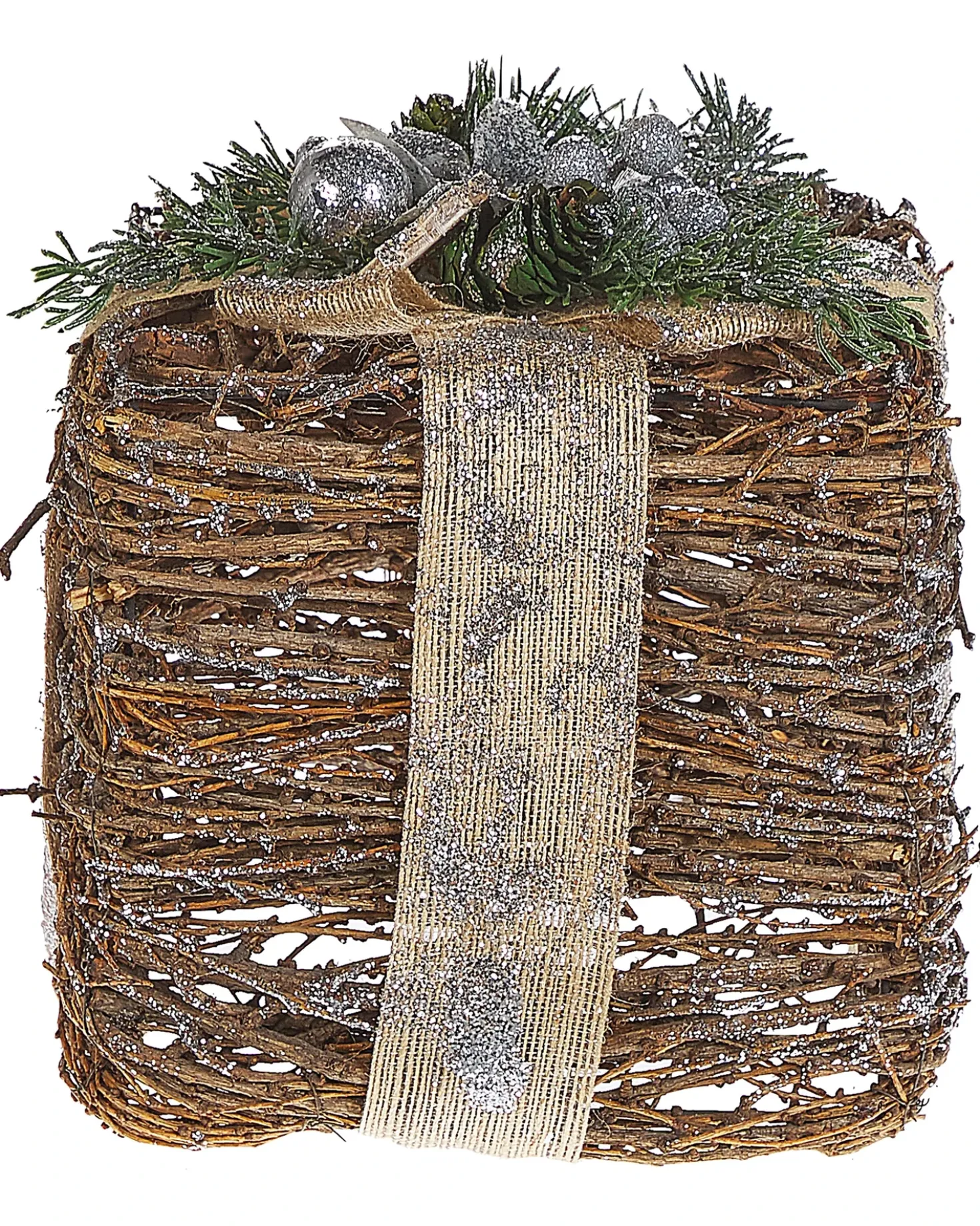Set di 2 decorazioni natalizie INARI Regali di Natale 28/21 cm Argento