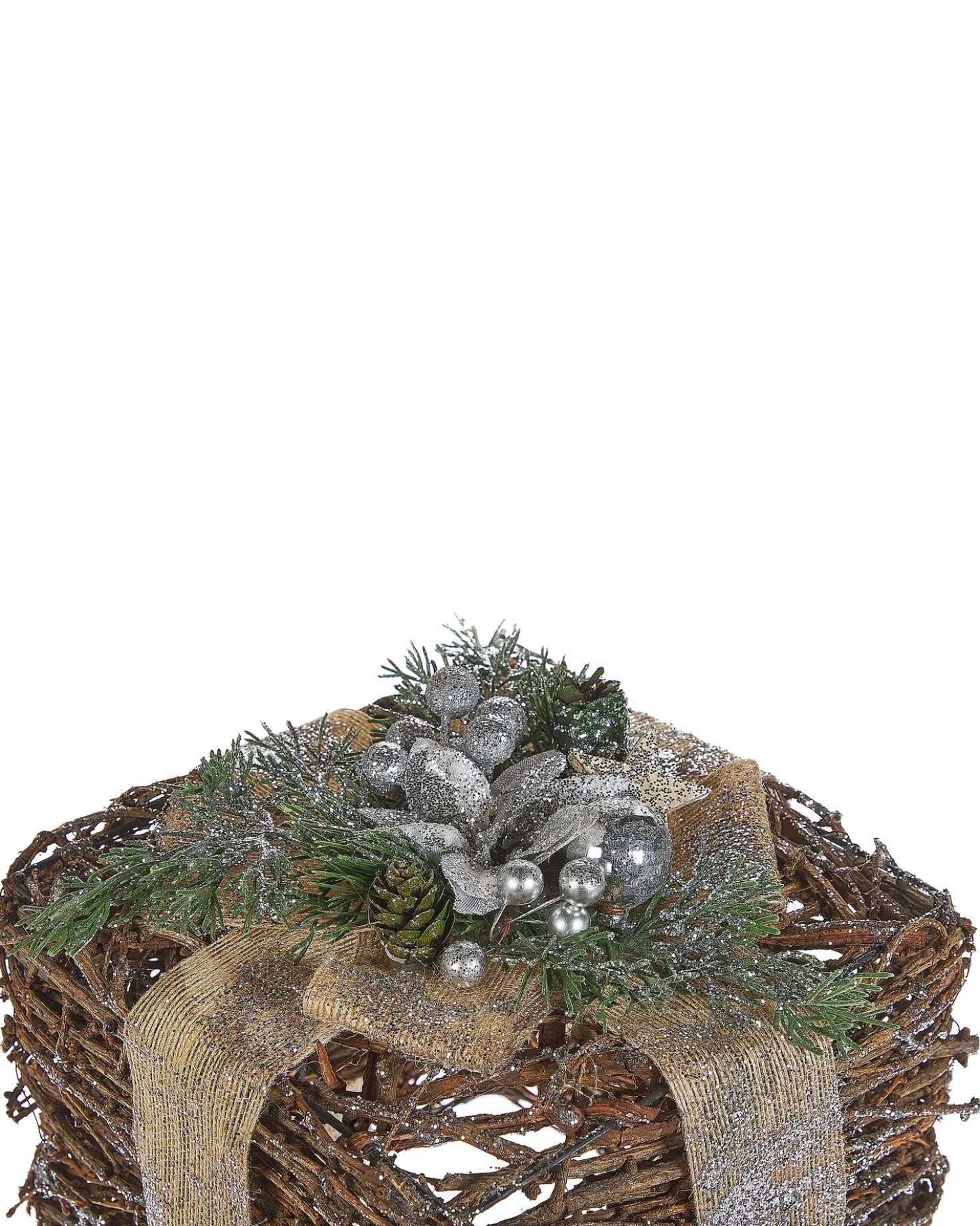 Set di 2 decorazioni natalizie INARI Regali di Natale 28/21 cm Argento