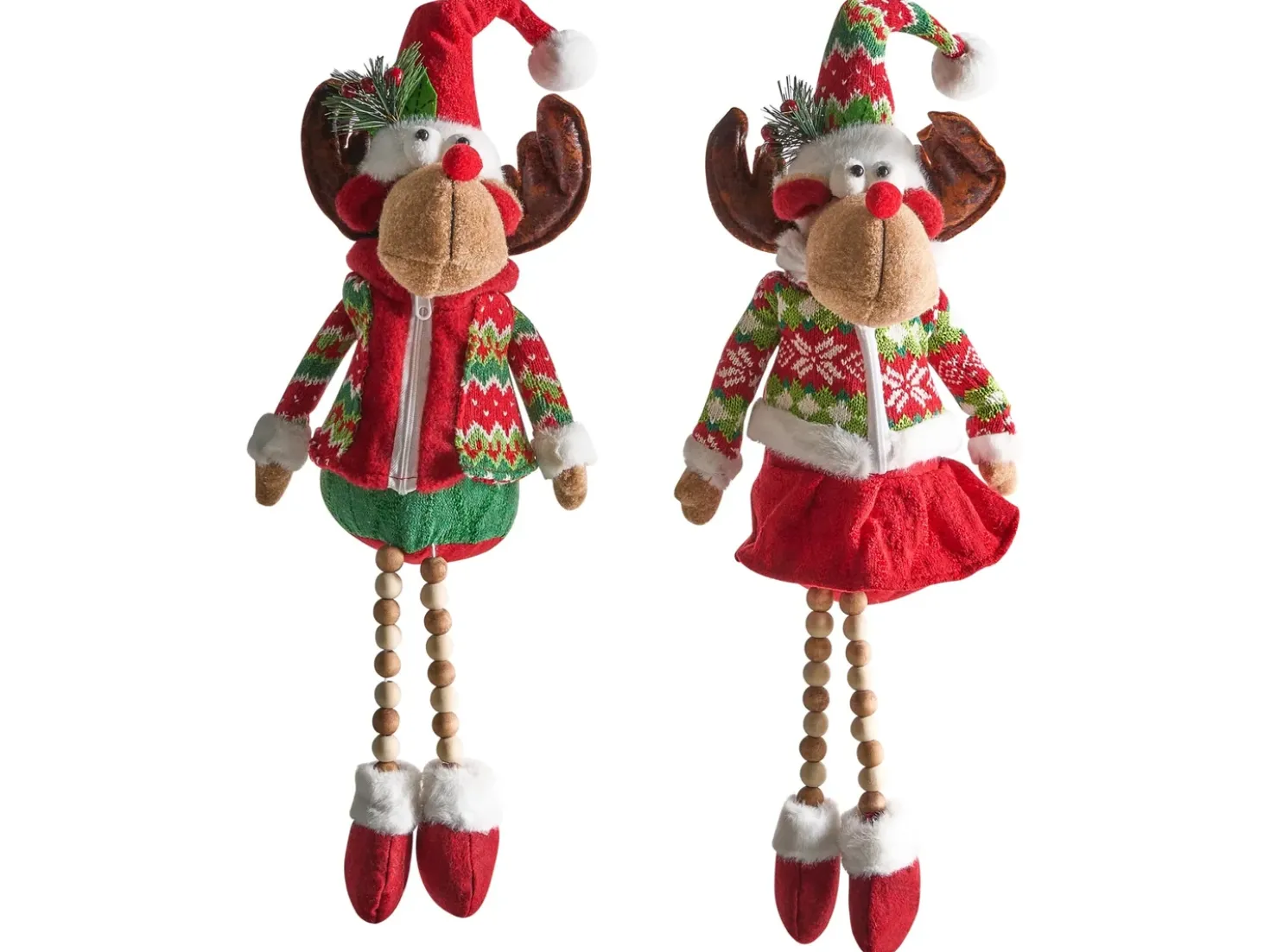 Set di 2 decorazioni natalizie GEITSJOEN Renna 55/58 cm Multicolore