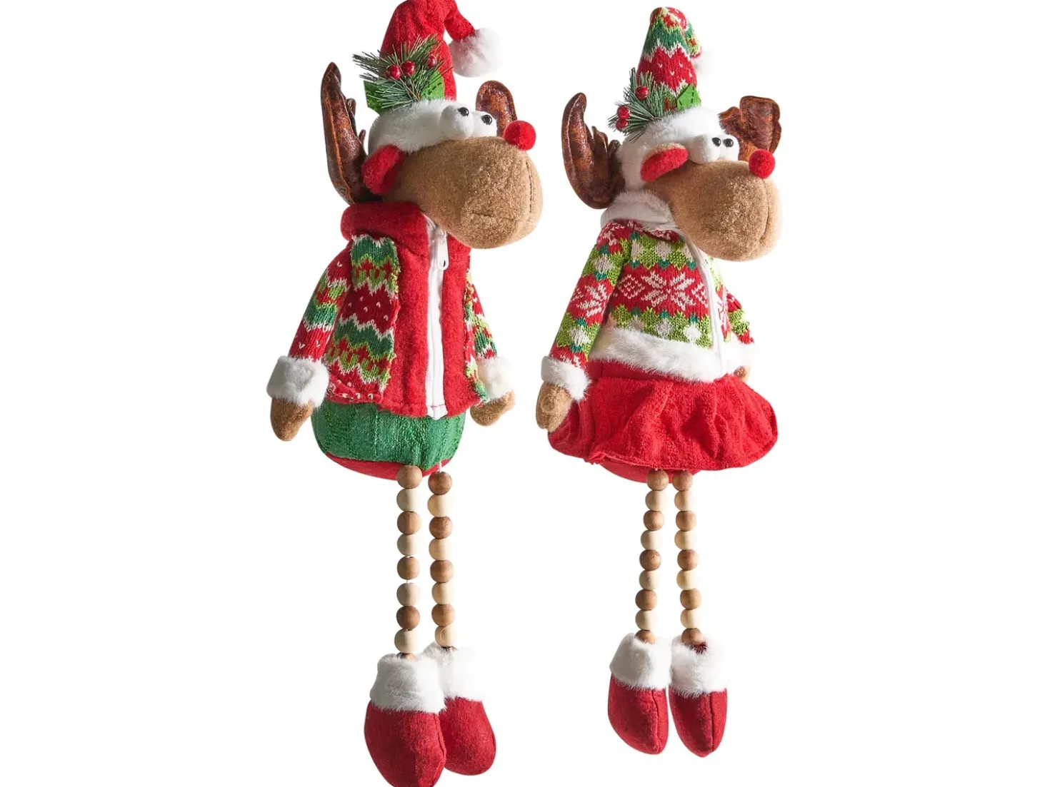 Set di 2 decorazioni natalizie GEITSJOEN Renna 55/58 cm Multicolore