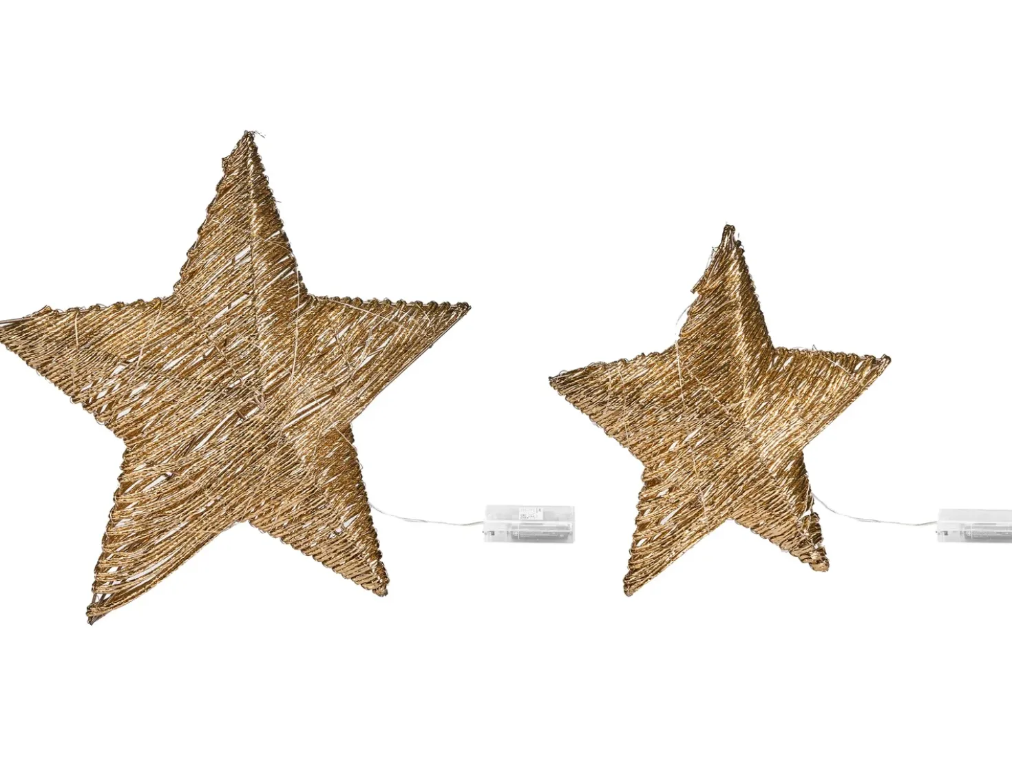 Set di 2 decorazioni natalizie LED HAMPEN Stella 24/30 cm Oro