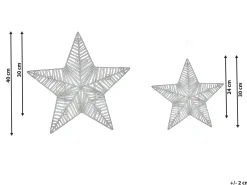 Set di 2 decorazioni natalizie LED HAMPEN Stella 24/30 cm Oro