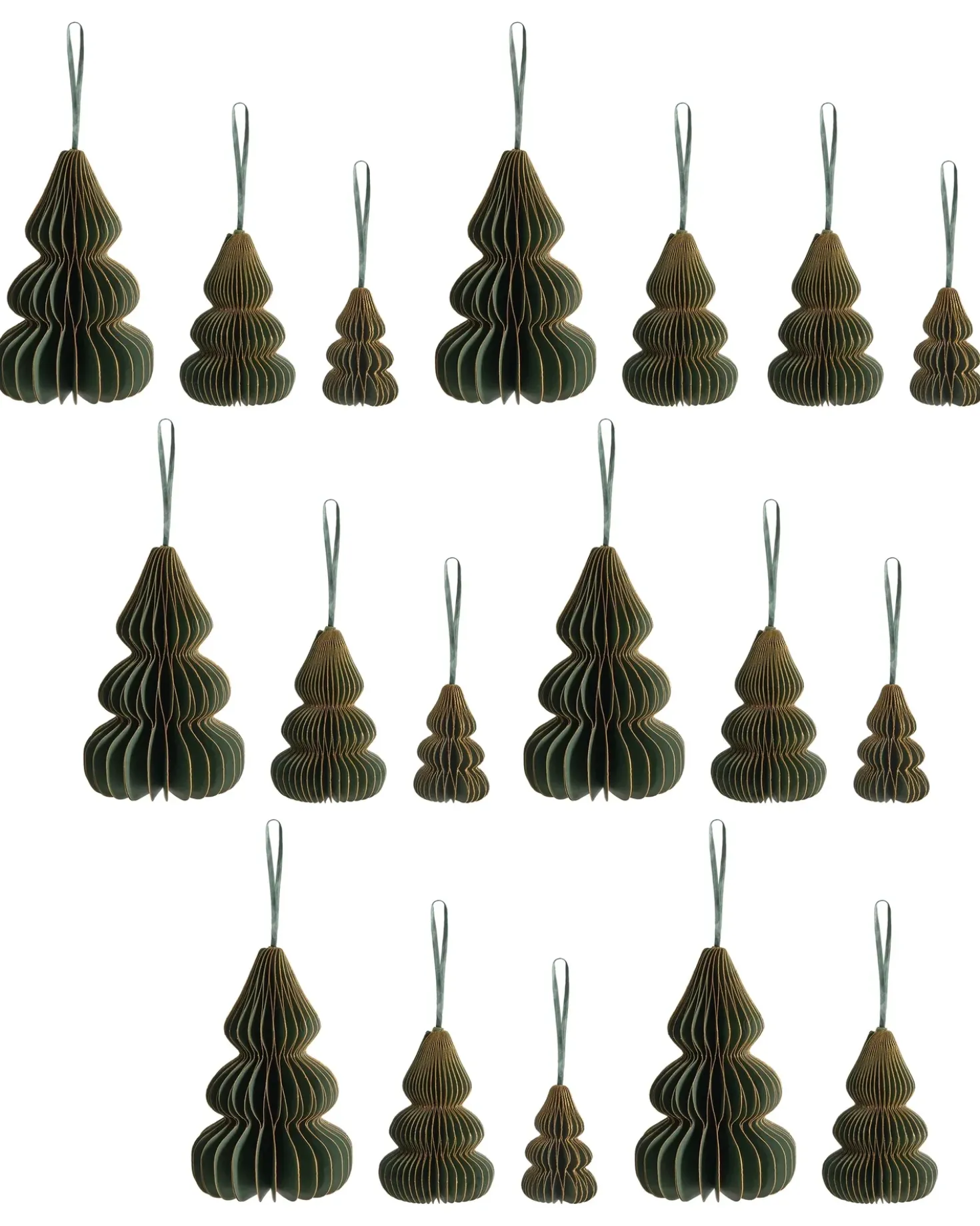 Set di 19 decorazioni per l'albero di Natale ORKLA Carta Verde