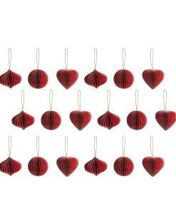 Set di 18 decorazioni per l'albero di Natale SUSA Carta Rosso