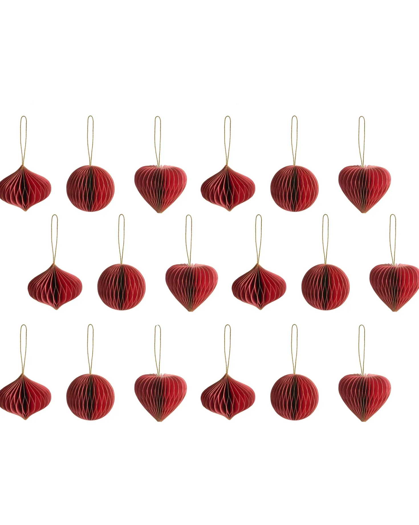 Set di 18 decorazioni per l'albero di Natale SUSA Carta Rosso
