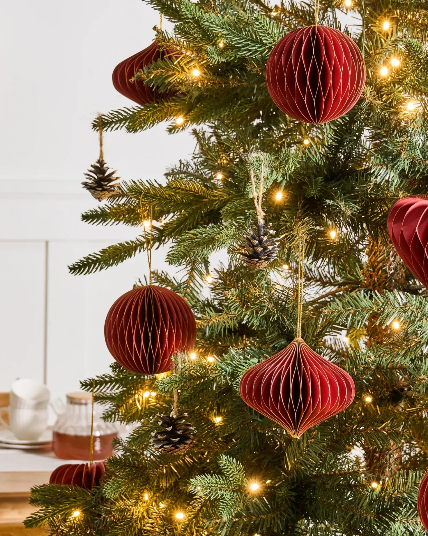 Set di 18 decorazioni per l'albero di Natale SUSA Carta Rosso