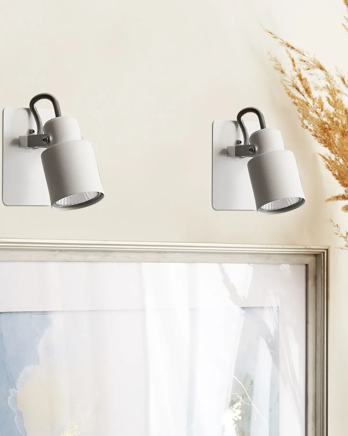 Set di 2 faretti BONTE Regolabile Metallo Bianco