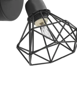 Set di 2 faretti ERMA Regolabile Metallo Nero