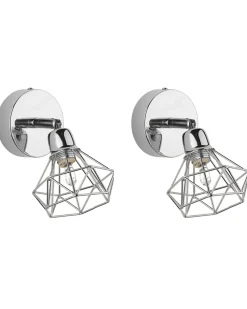 Set di 2 faretti ERMA Regolabile Metallo Argento