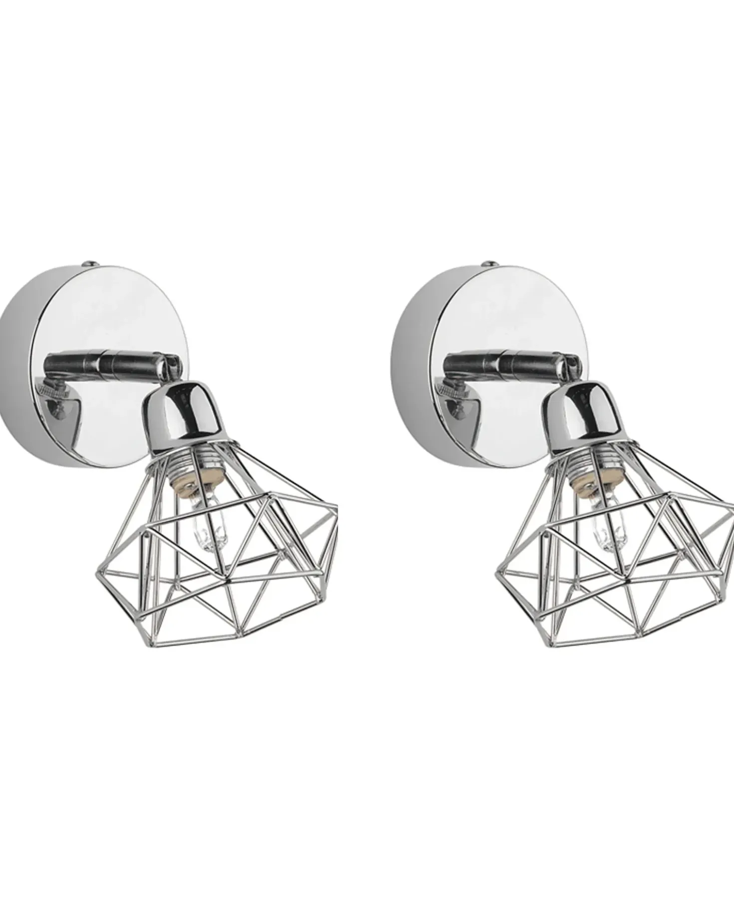 Set di 2 faretti ERMA Regolabile Metallo Argento