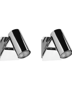 Set di 2 faretti ROSETTA Regolabile Metallo Argento