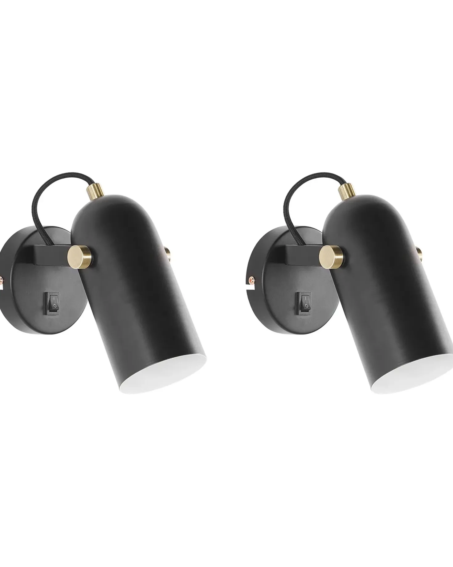 Set di 2 faretti TYRIA Regolabile Metallo Nero