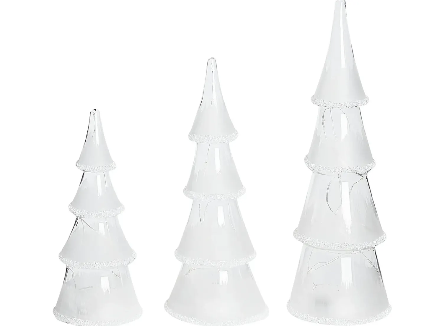 Set di 3 figure LED KIERINKI Albero di Natale 22/27/33 cm Bianco
