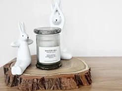 Set di 3 figure Lepre BREST Ceramica Bianco