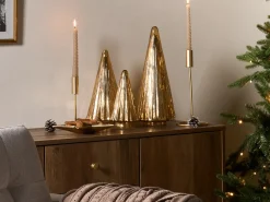 Set di 3 figure OYEREN Albero di Natale 21/29/37 cm Oro