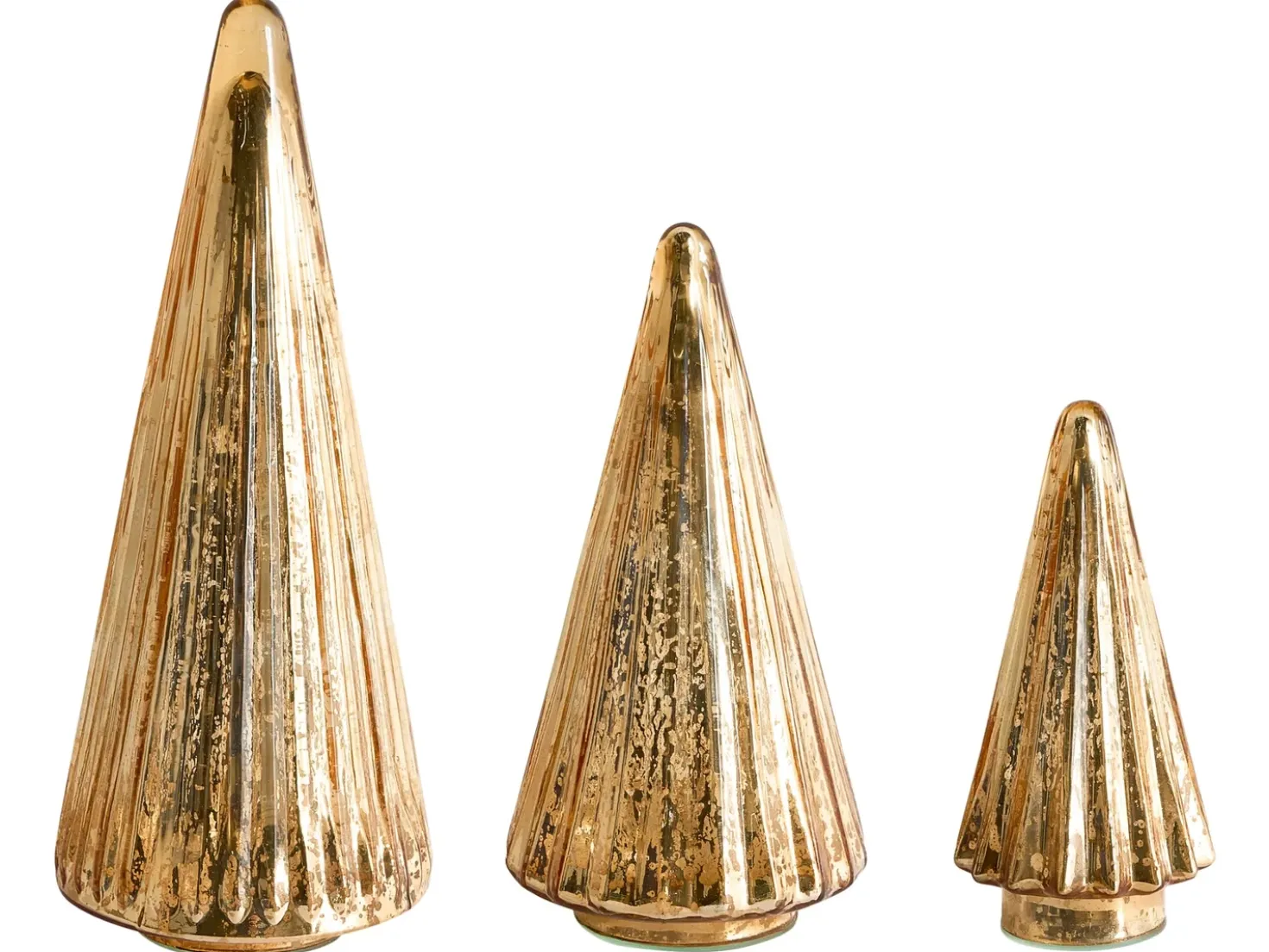 Set di 3 figure OYEREN Albero di Natale 21/29/37 cm Oro
