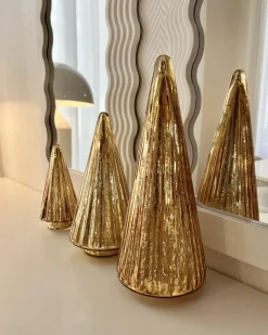 Set di 3 figure OYEREN Albero di Natale 21/29/37 cm Oro