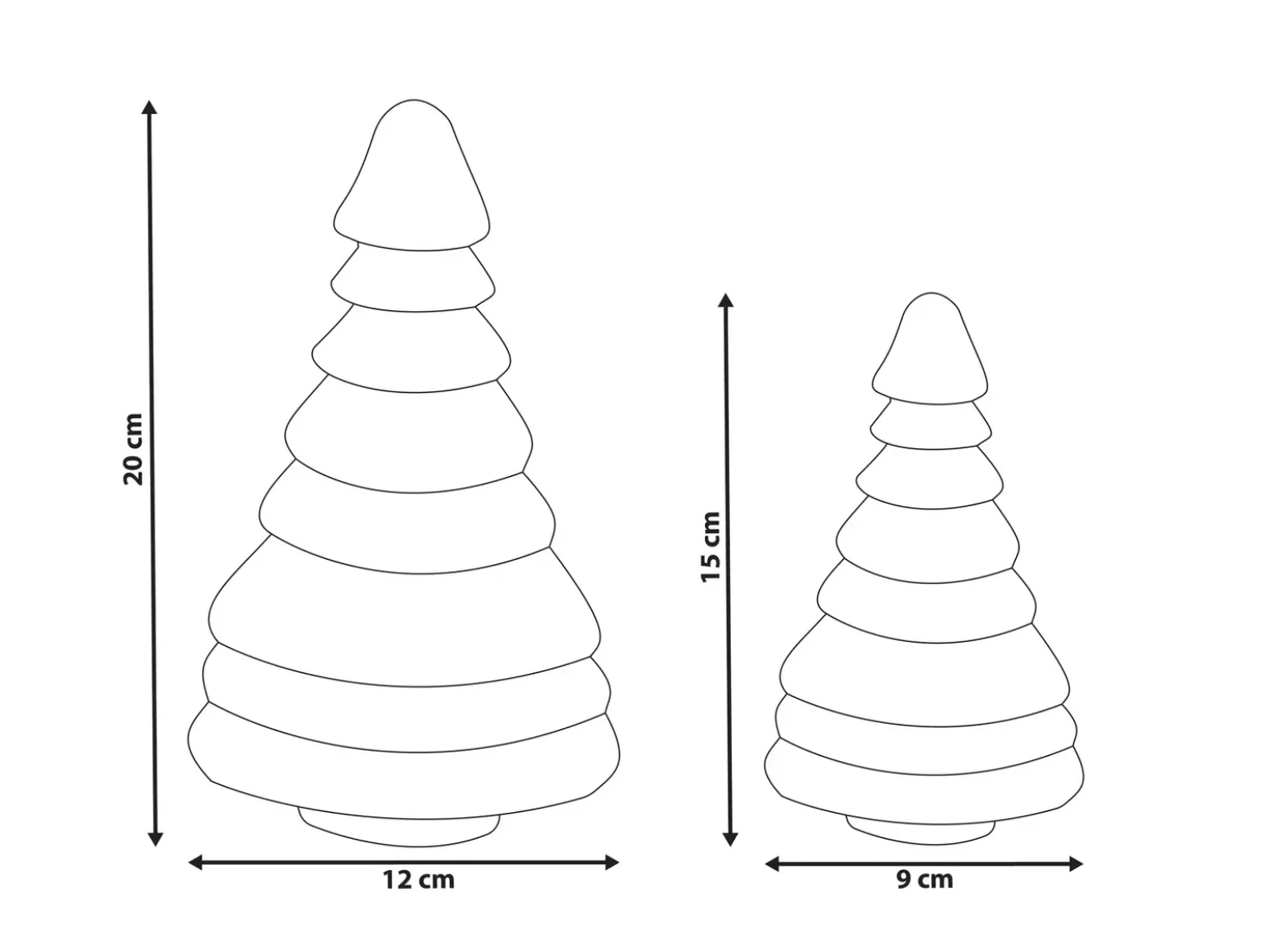 Set di 2 figure SKJOMA Albero di Natale 15/20 cm Beige