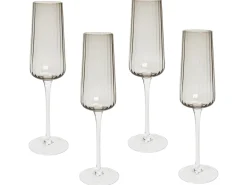 Set di 4 flûte da champagne QUARTZ 230 ml Grigio