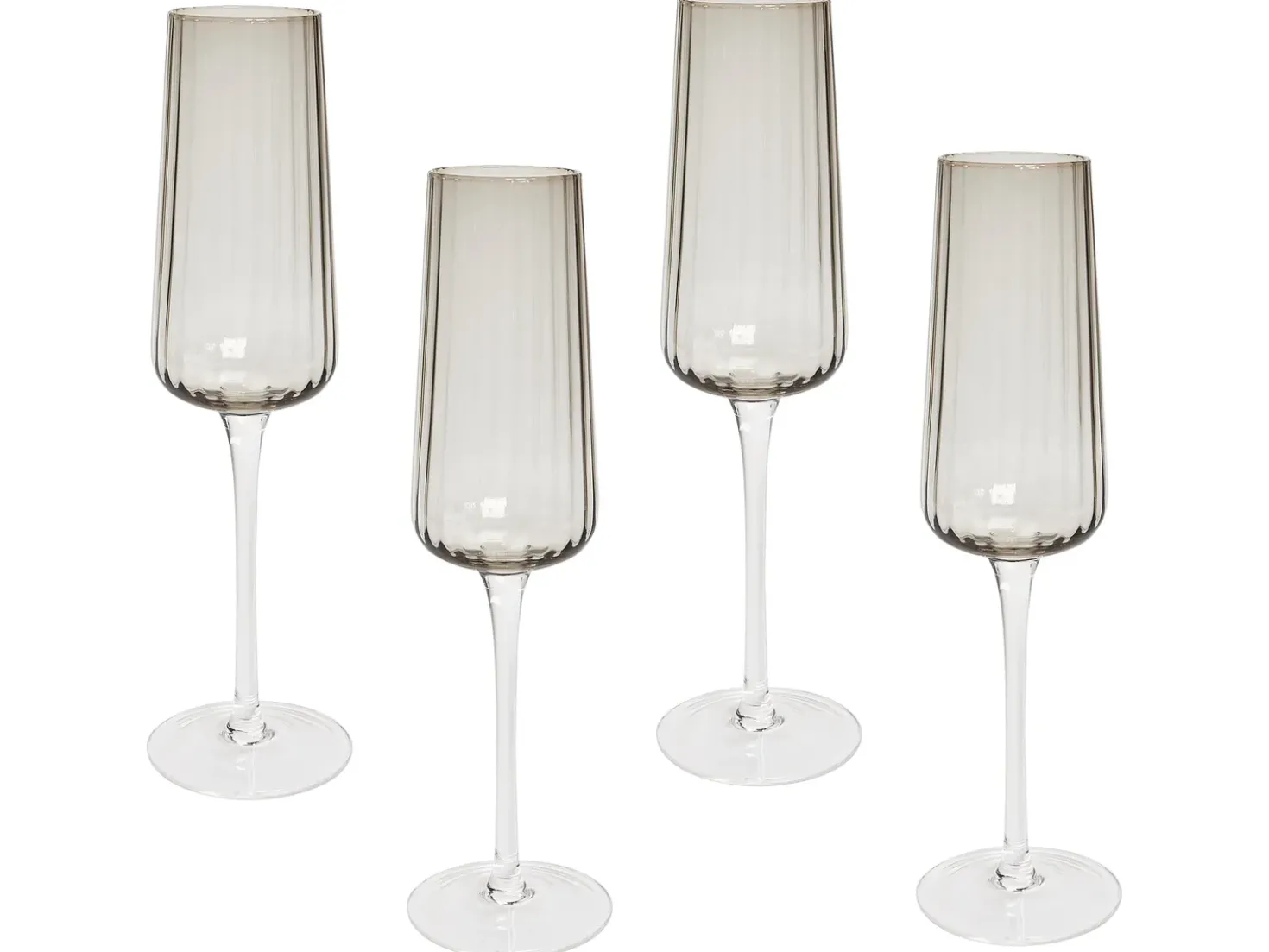 Set di 4 flûte da champagne QUARTZ 230 ml Grigio
