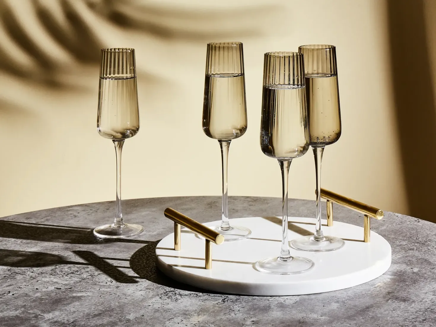 Set di 4 flûte da champagne QUARTZ 230 ml Grigio
