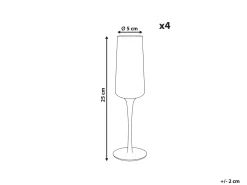 Set di 4 flûte da champagne QUARTZ 230 ml Grigio