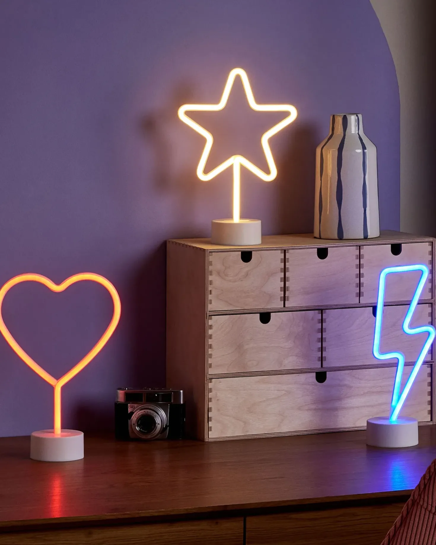 Set di 3 insegne LED al neon FLORETTA Multicolore