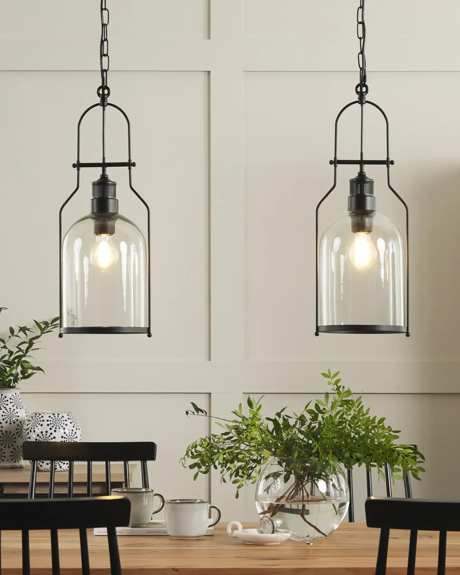 Set di 2 lampadari BASHILO Metallo Nero