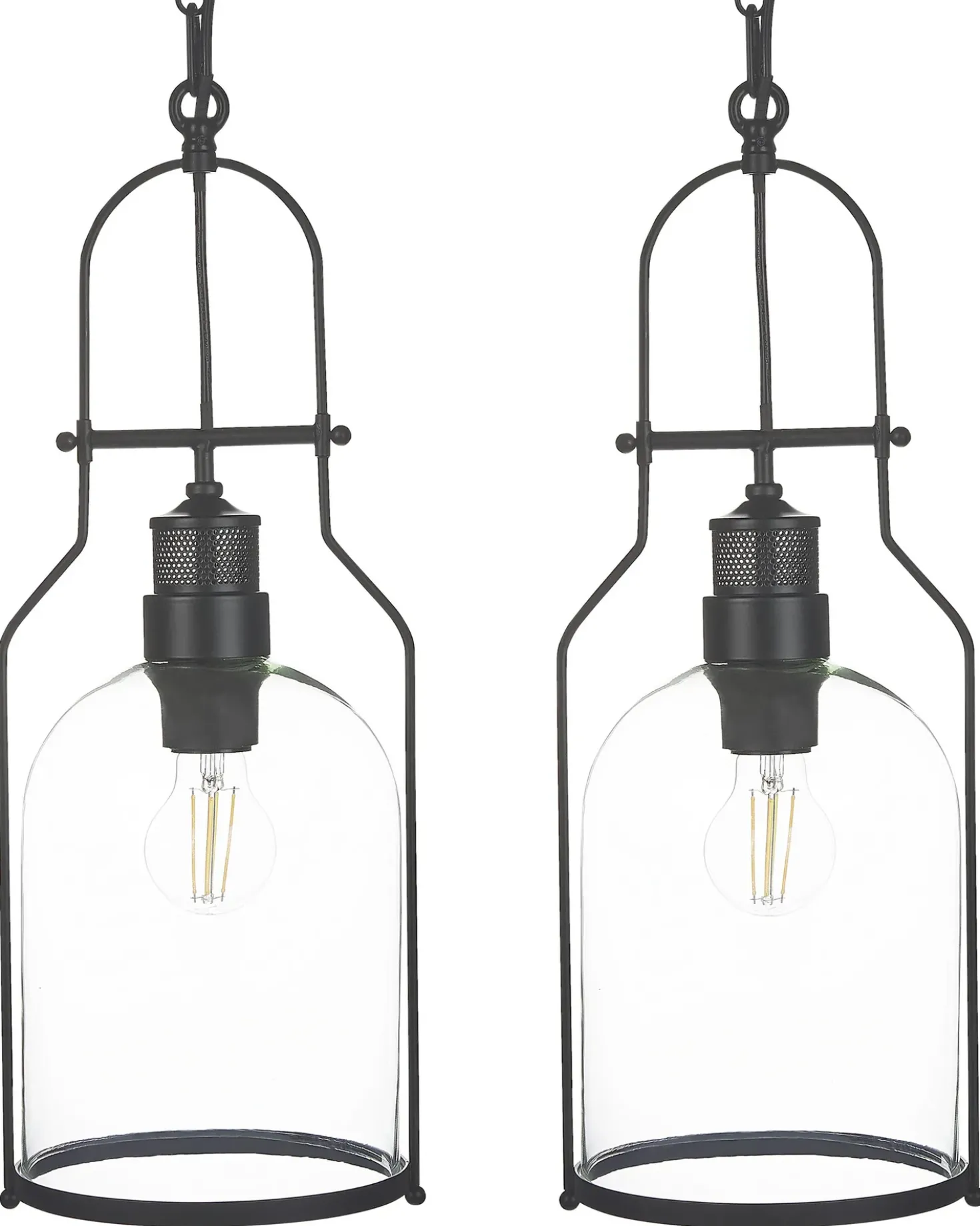 Set di 2 lampadari BASHILO Metallo Nero