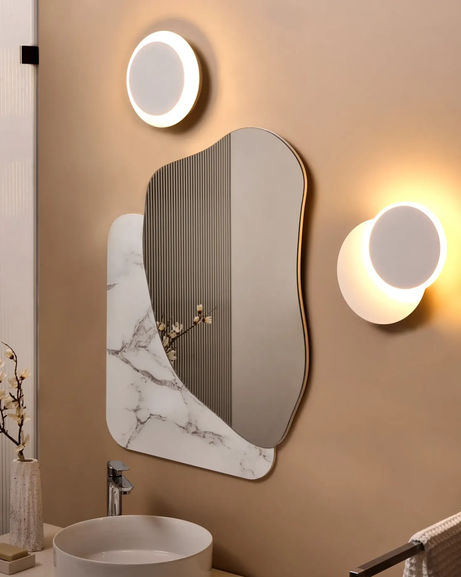 Set di 2 lampade da parete SEMNON LED Metallo Bianco