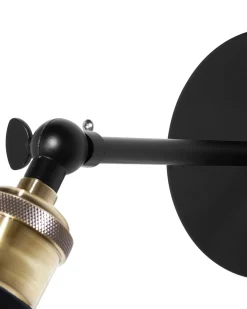 Set di 2 lampade da parete LOVAT Regolabile Metallo Trasparente Nero