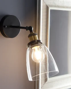 Set di 2 lampade da parete LOVAT Regolabile Metallo Trasparente Nero
