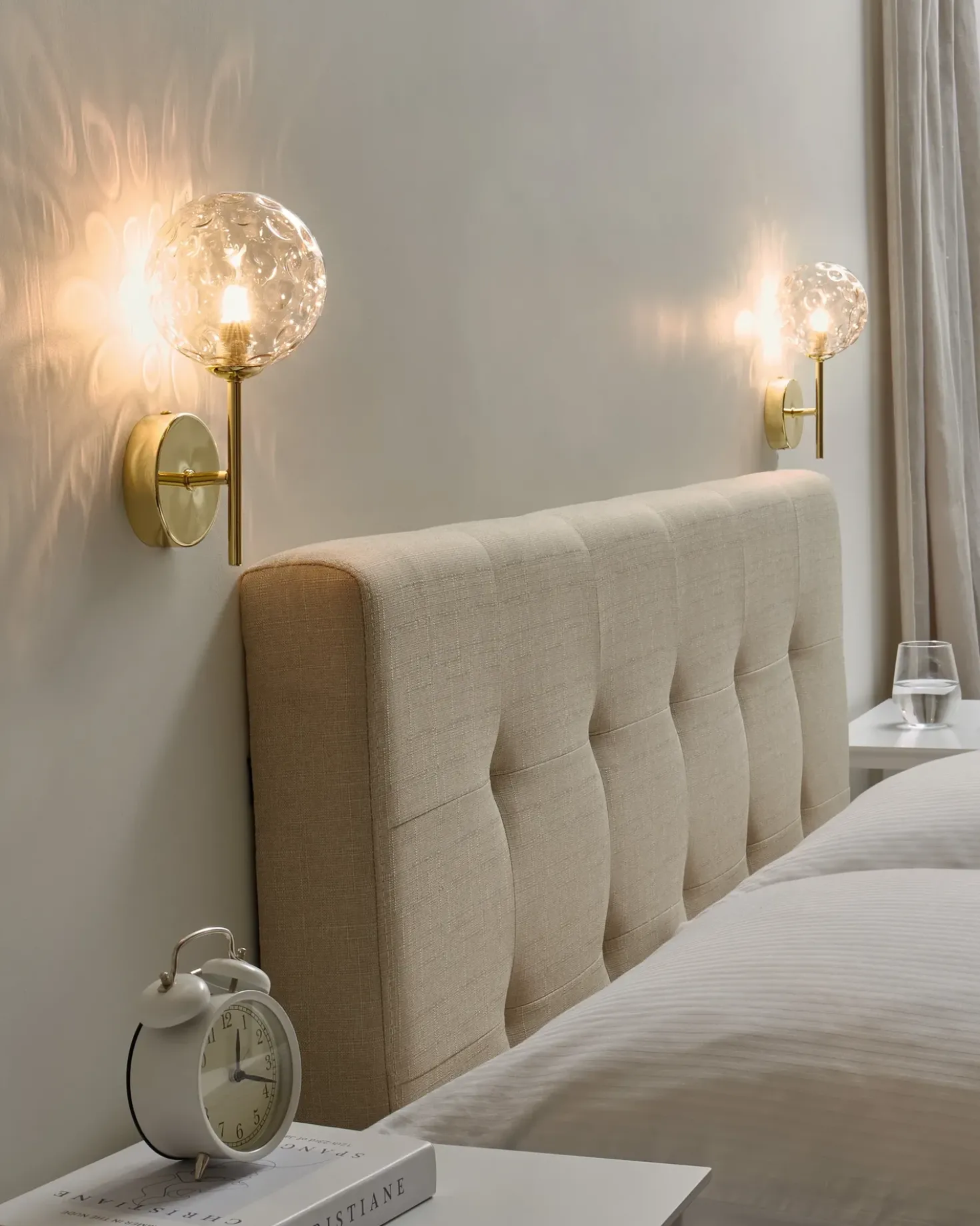 Set di 2 lampade da parete ANADYR Vetro Beige