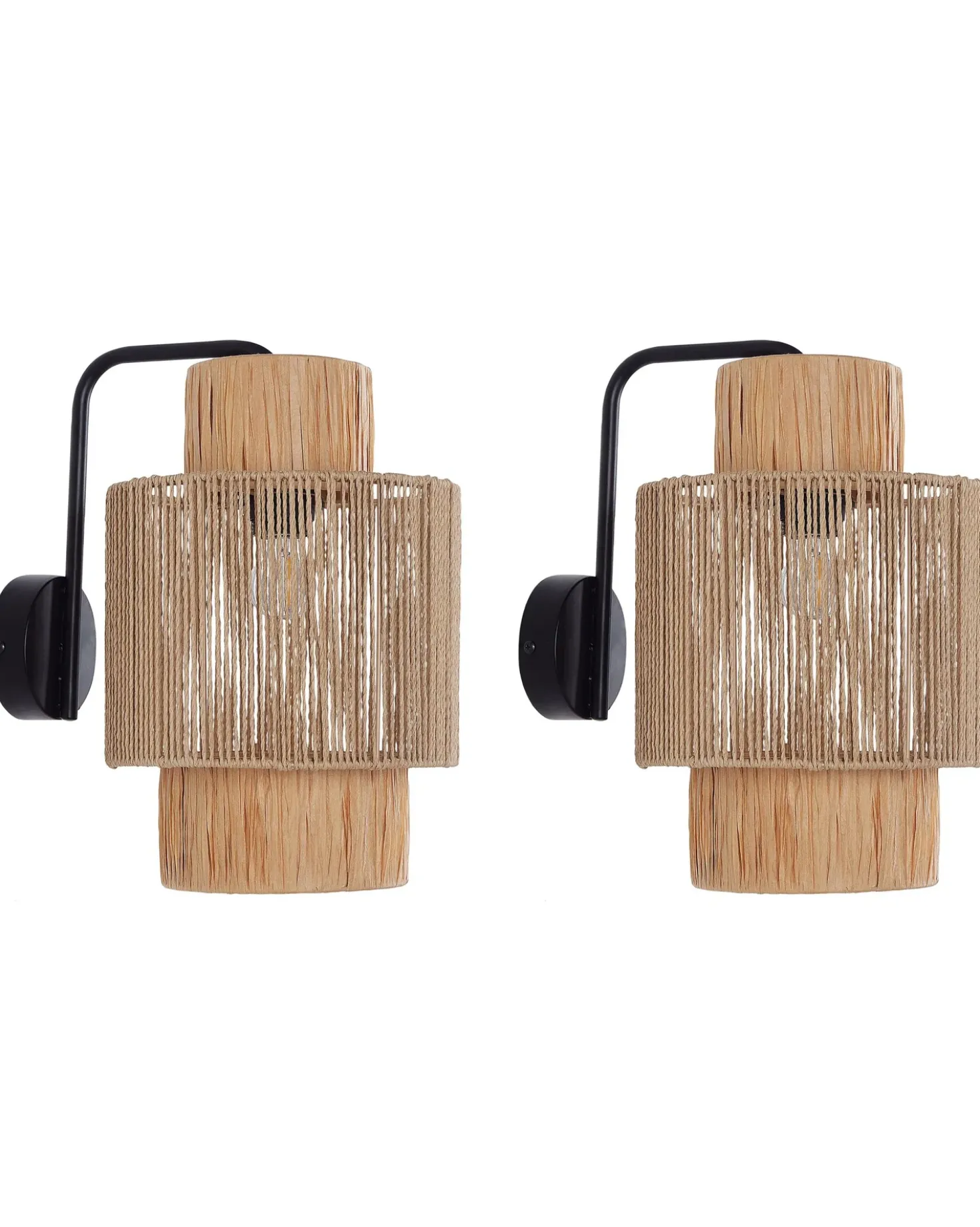 Set di 2 lampade da parete JAMMA Corda di carta Naturale