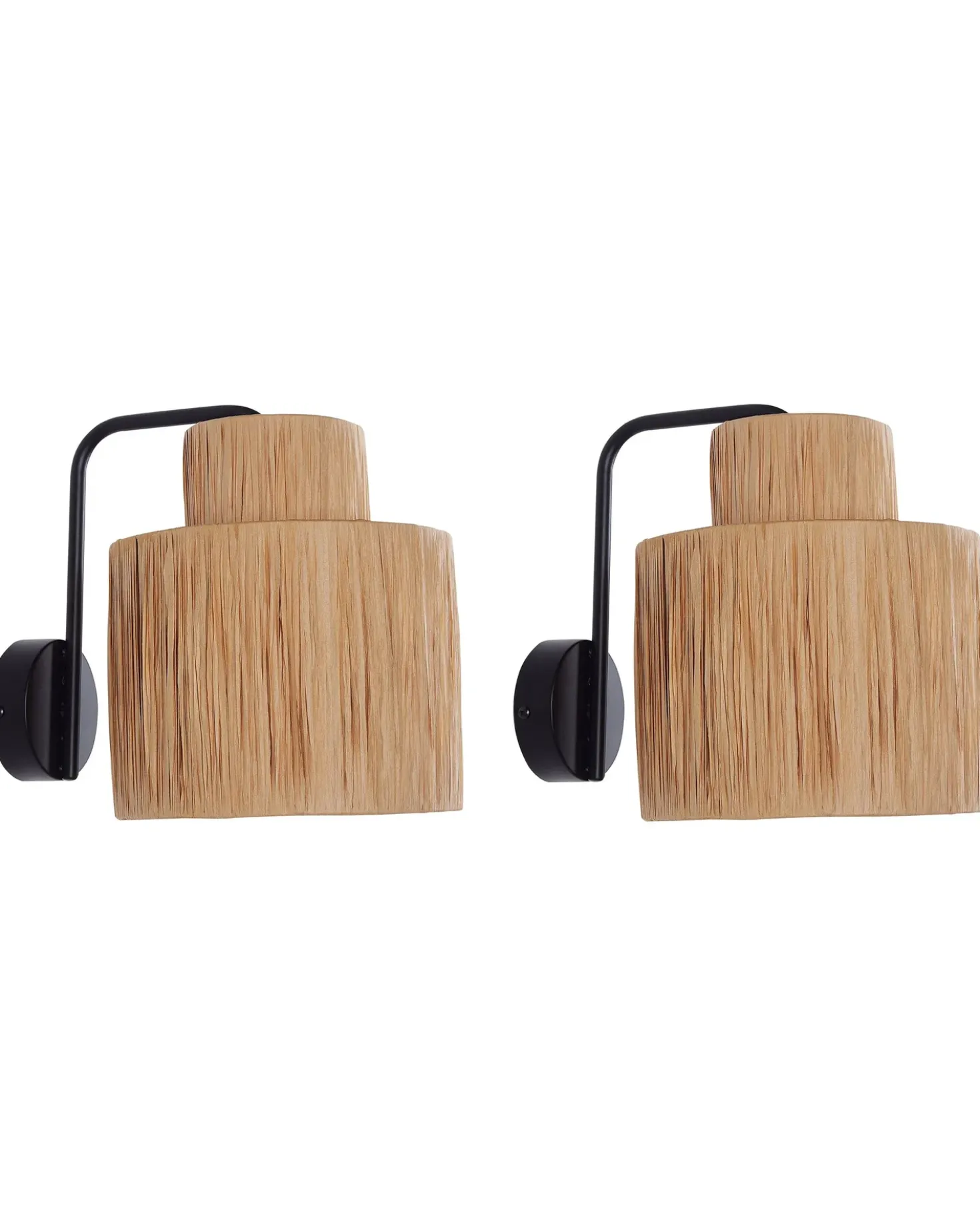 Set di 2 lampade da parete SHINFA Vimini Naturale