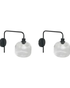 Set di 2 lampade da parete COMAPALA Metallo Nero
