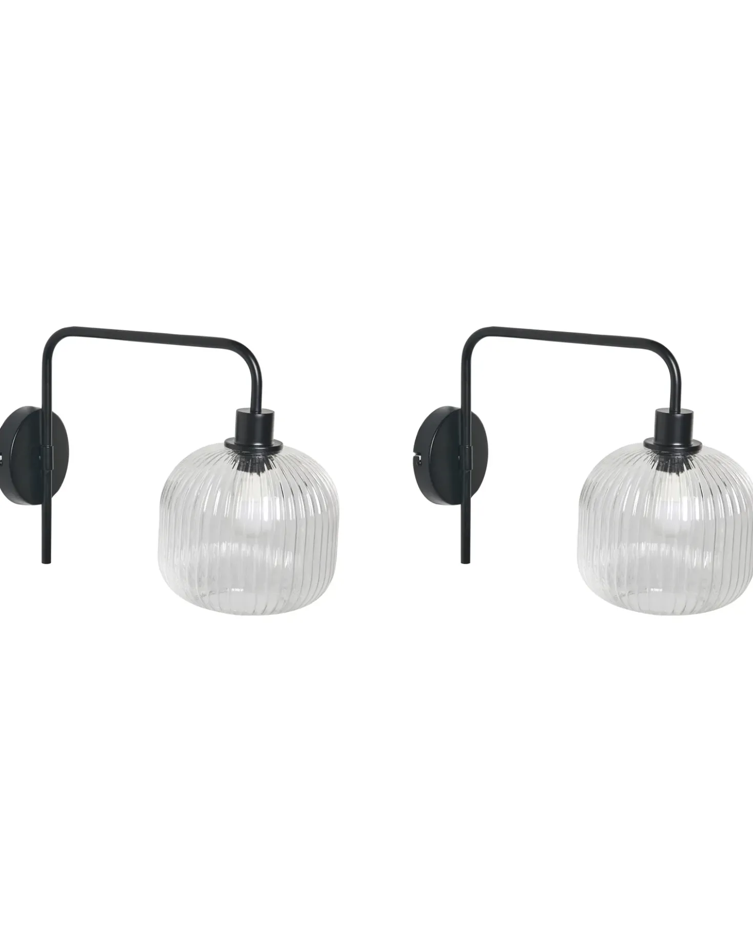 Set di 2 lampade da parete COMAPALA Metallo Nero