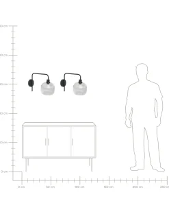 Set di 2 lampade da parete COMAPALA Metallo Nero