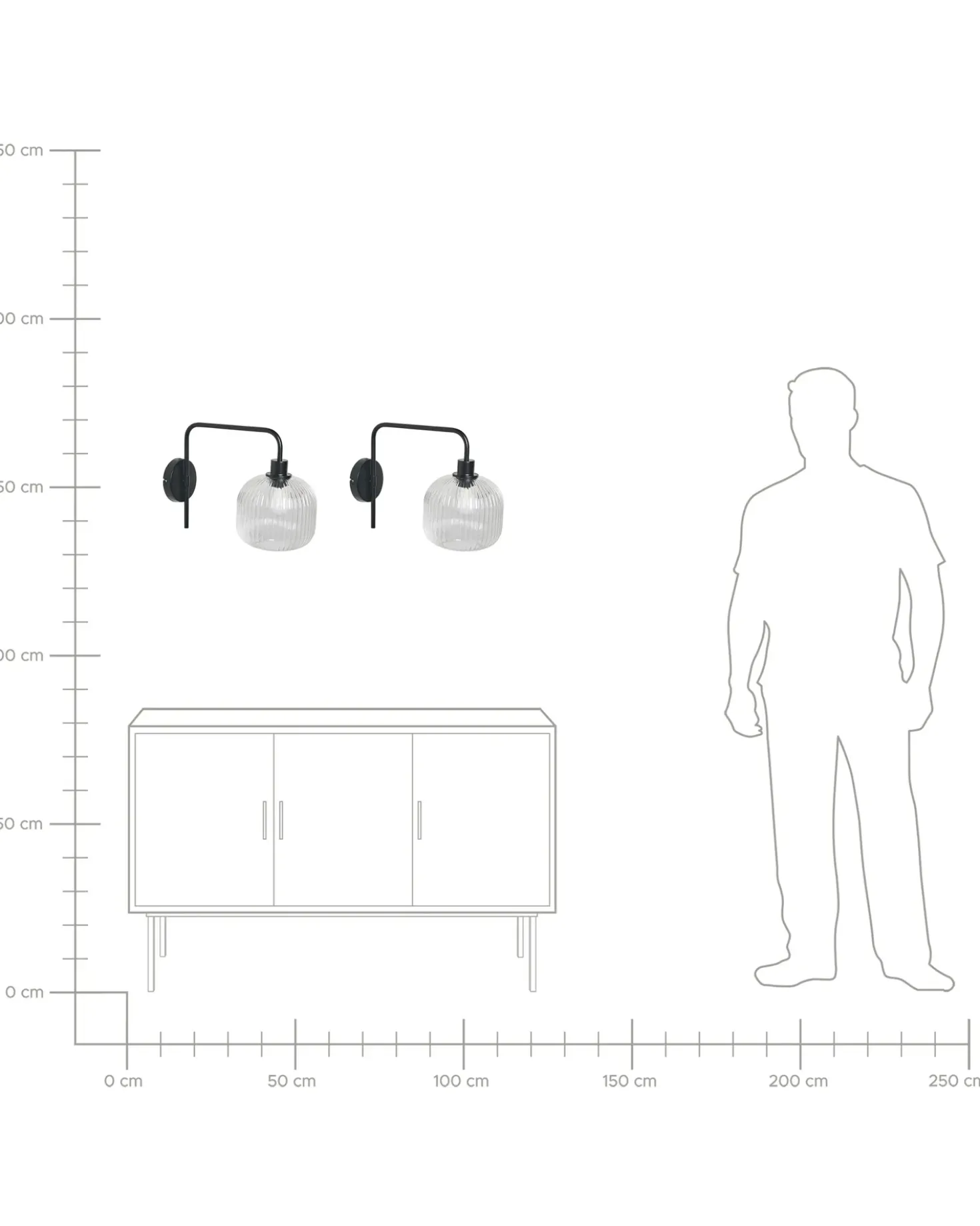 Set di 2 lampade da parete COMAPALA Metallo Nero