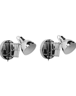 Set di 2 lampade da parete HARRINGTON Regolabile Metallo Argento
