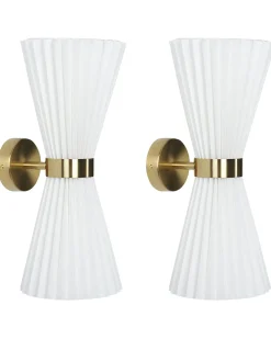Set di 2 lampade da parete TELANG Cotone Bianco