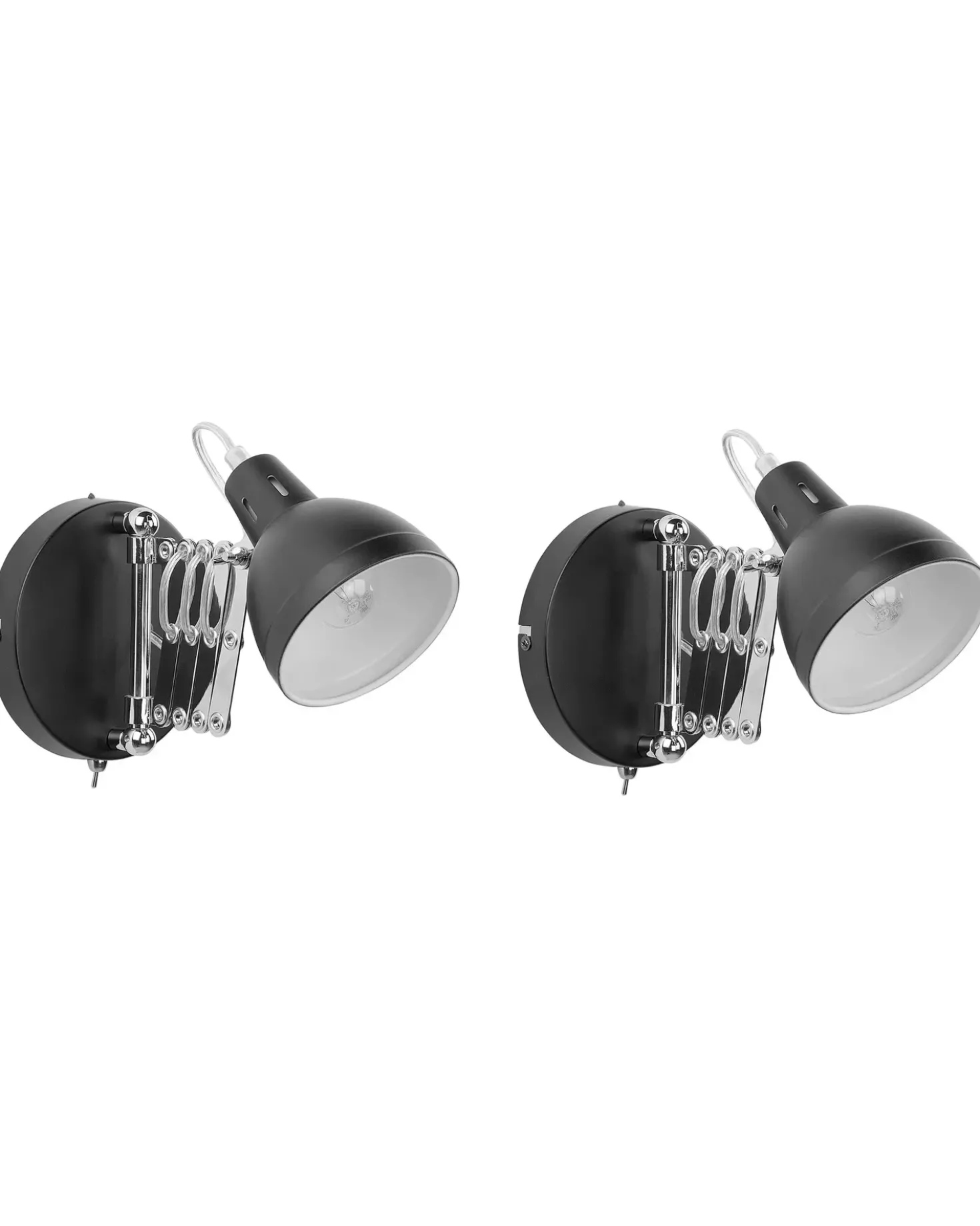 Set di 2 lampade da parete HARRINGTON Regolabile Metallo Nero
