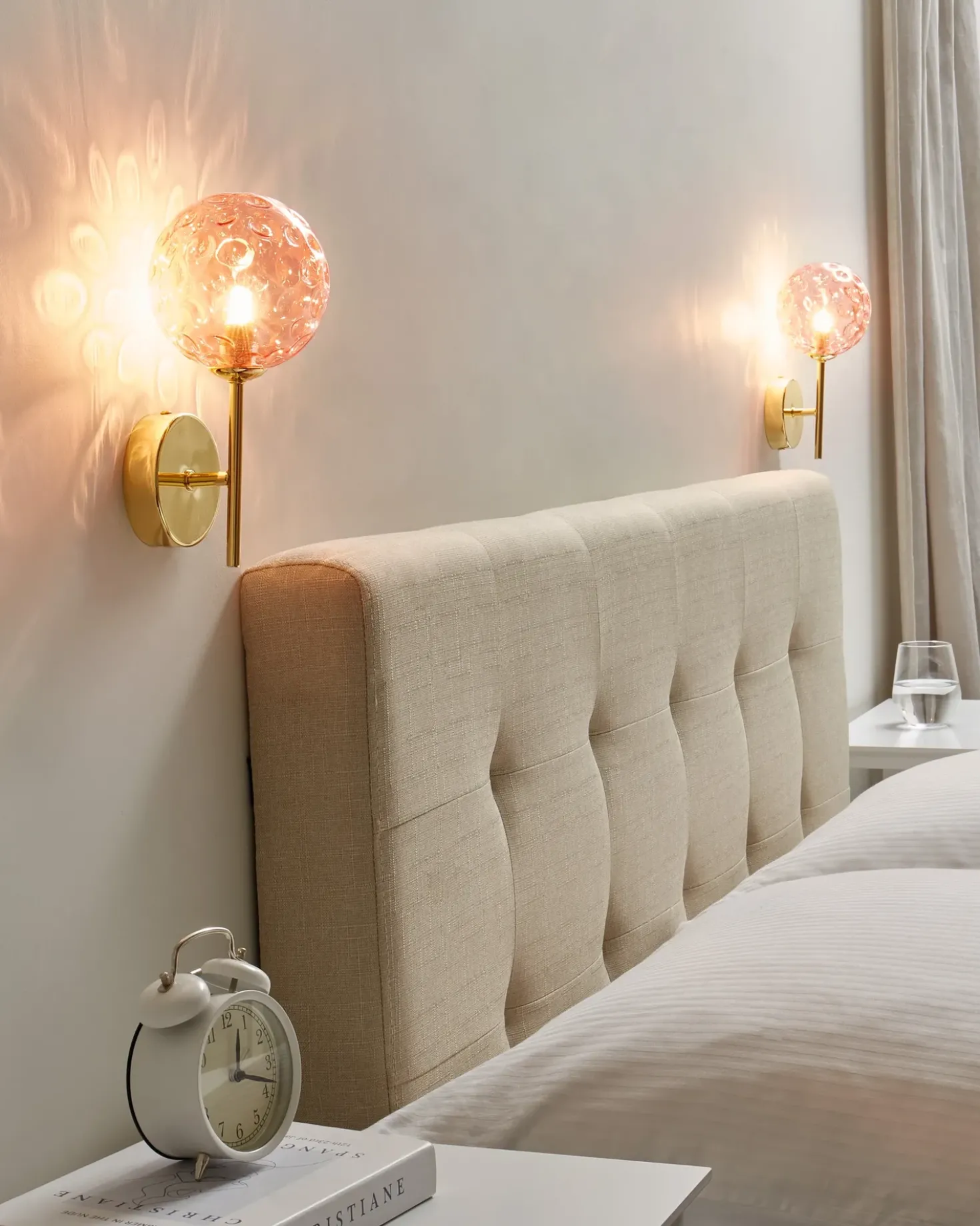 Set di 2 lampade da parete ANADYR Vetro Rosa