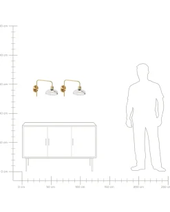 Set di 2 lampade da parete MOLINO Metallo Oro